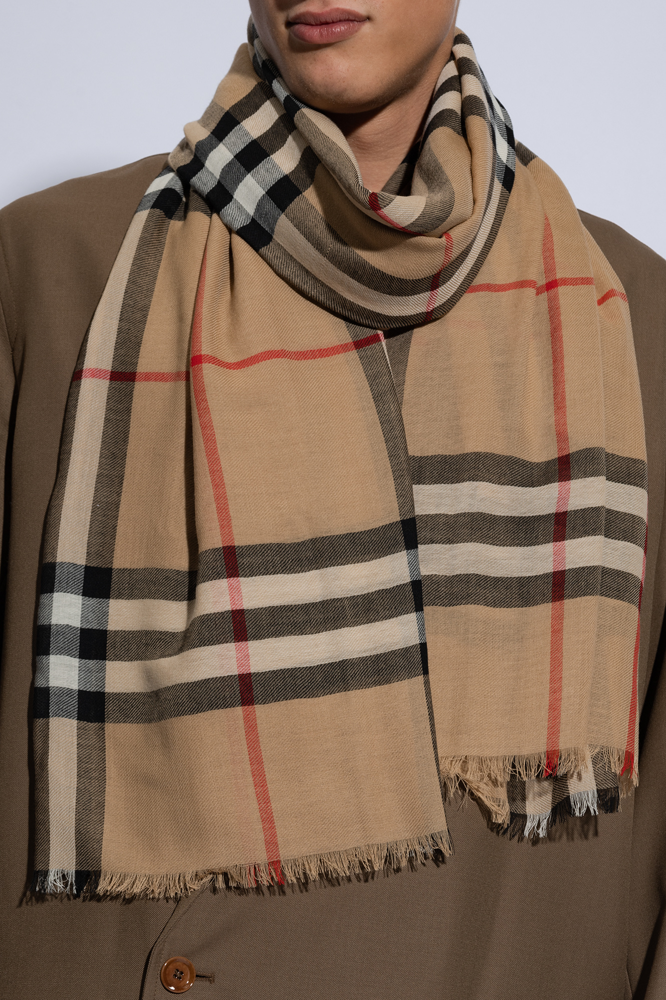 Burberry mens wool scarf online